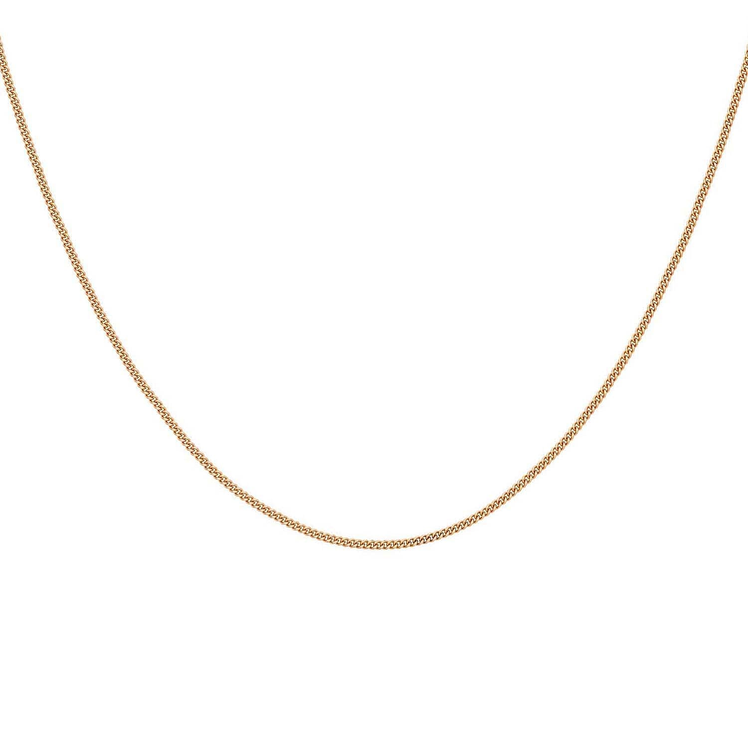 0.7mm Diamond Cut Slider Curb Chain Adjustable to 22 Inch in 9K Rose Gold 7592513 1