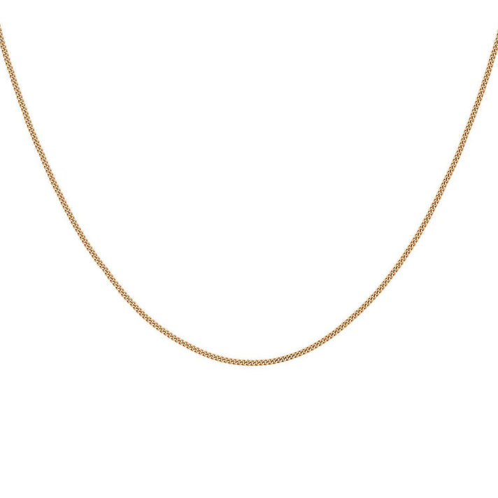 0.7mm Diamond Cut Slider Curb Chain Adjustable to 22 Inch in 9K Rose Gold 7592513 2
