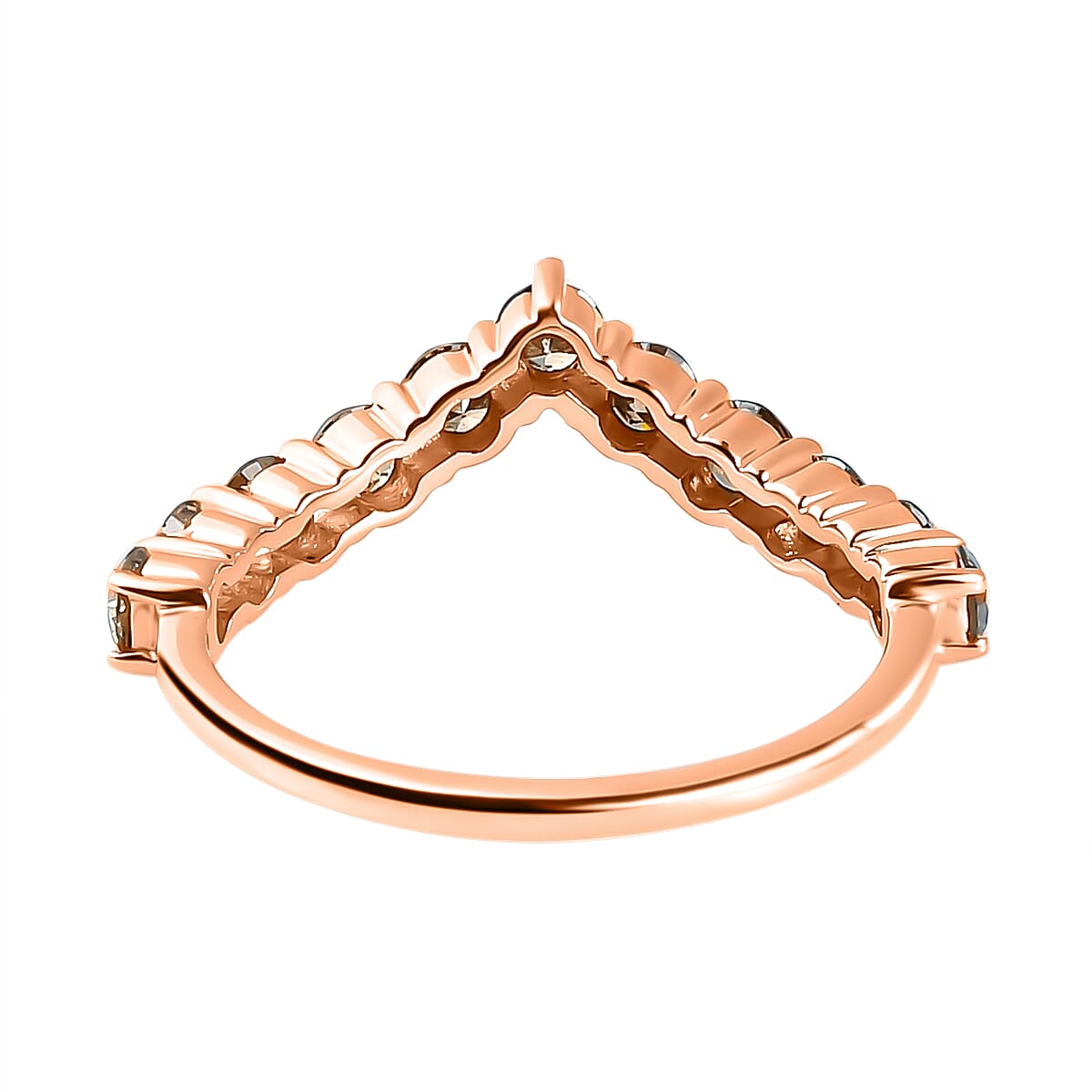 9K Rose Gold 1 Ct Champagne Diamond I3 Wishbone Ring 7232028 8