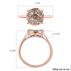 9K Rose Gold Natural Champagne Diamond Floral Ring 1.00 Ct.