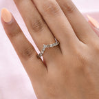 9K Rose Gold Natural Champagne Diamond Wishbone Ring 1.00 Ct.
