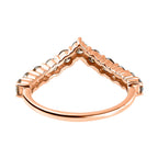 9K Rose Gold Natural Champagne Diamond Wishbone Ring 1.00 Ct.
