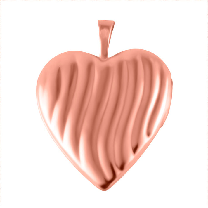 9K Rose Gold Diamond Set 20mm x 25mm Etched Heart Locket 7343920 2