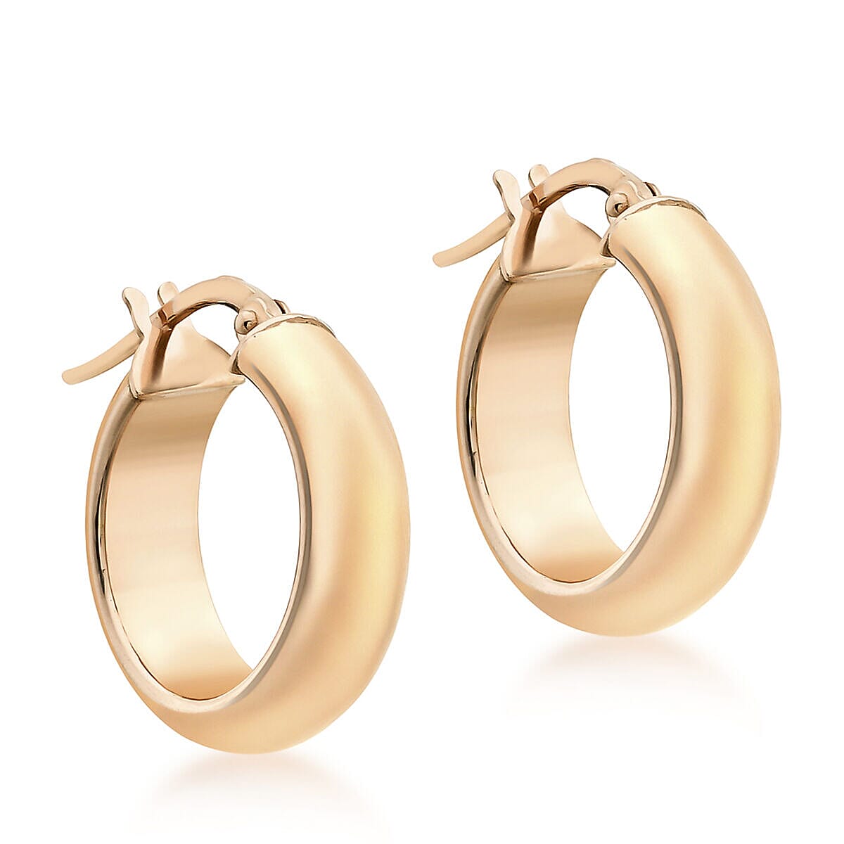 9K Rose Gold 5mm Tube 19mm Polished Round Creole Earrings 7341480 0