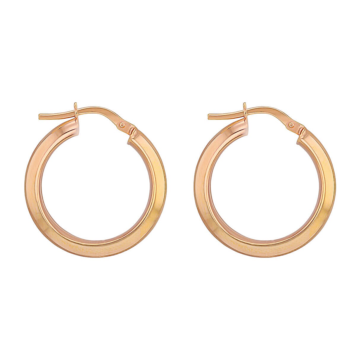 9K Rose Gold 5mm Tube 19mm Polished Round Creole Earrings 7341480 1