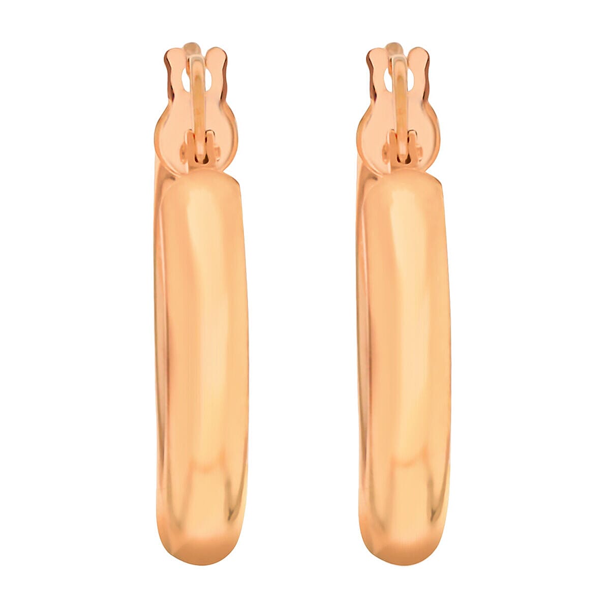 9K Rose Gold 5mm Tube 19mm Polished Round Creole Earrings 7341480 2
