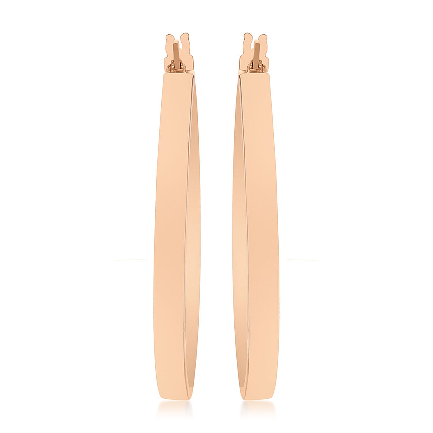 9K Rose Gold 3mm Rectangular Tube 35mm Polished Earrings 7341900 2