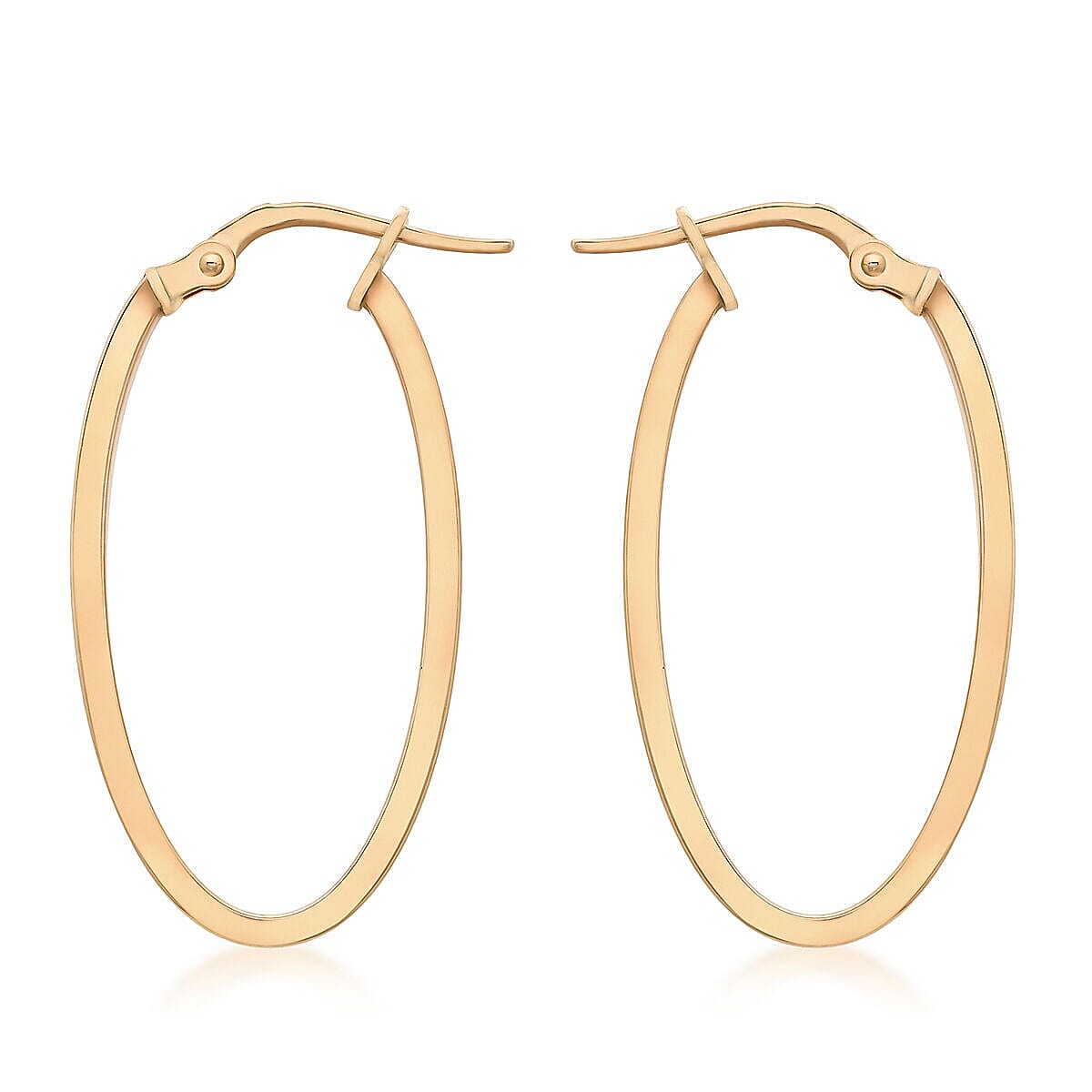 9K Rose Gold 14mm x 30mmm Oval Earrings 7341823 0