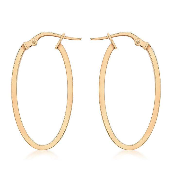 9K Rose Gold 14mm x 30mmm Oval Earrings 7341823 1