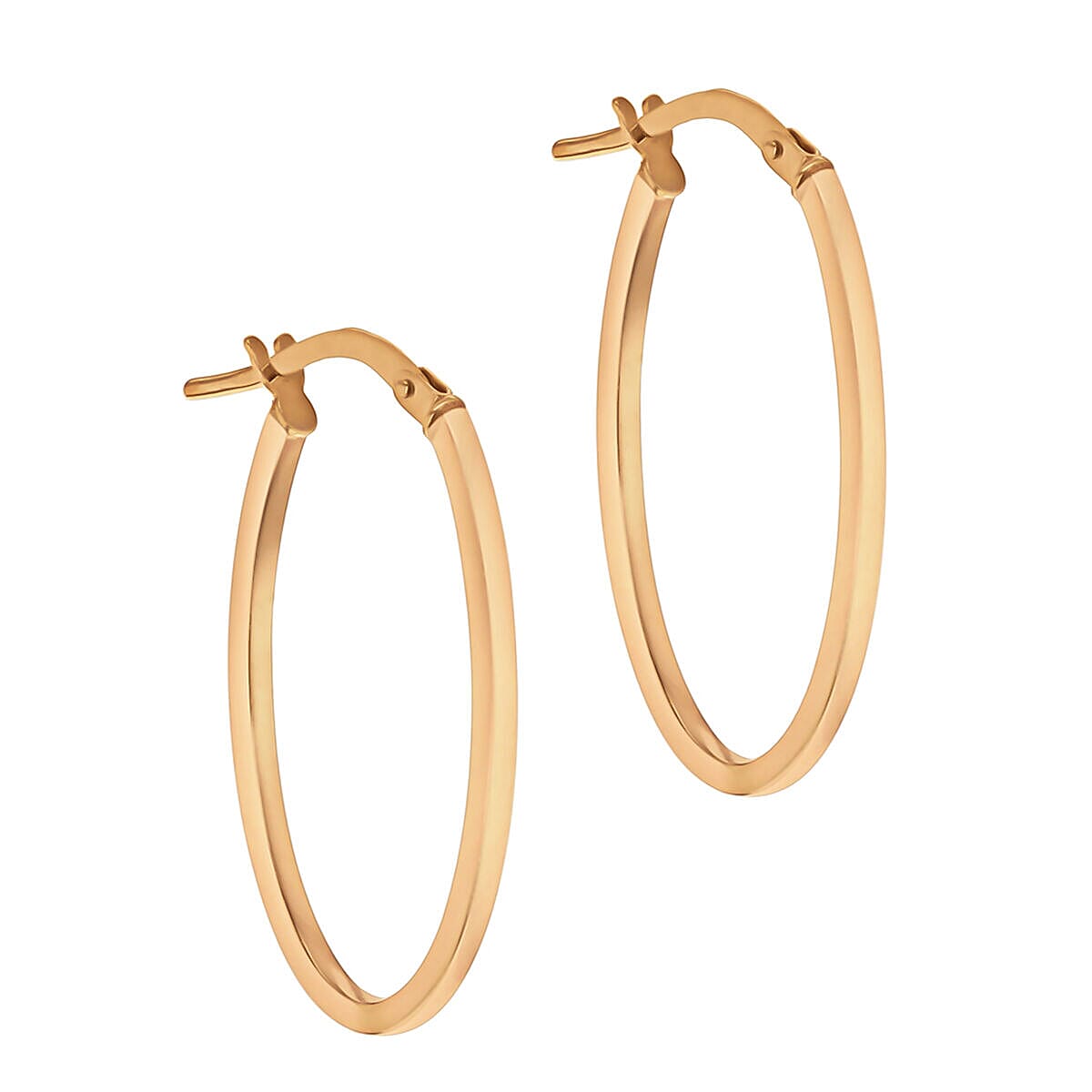 9K Rose Gold 14mm x 30mmm Oval Earrings 7341823 1