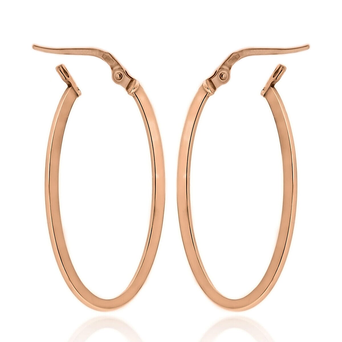 9K Rose Gold 14mm x 30mmm Oval Earrings 7341823 3