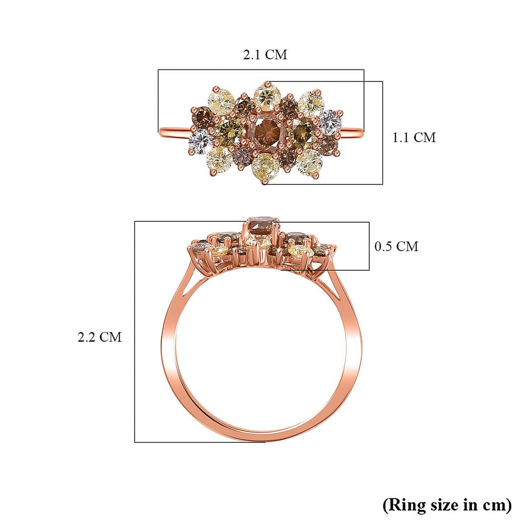 Monster Deal - Colours of Argyle Certified Natural Diamonds Ring in 9K Rose Gold 1.00 Ct