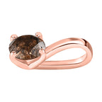 9K Rose Gold Natural Champagne Diamond Solitaire Pendant