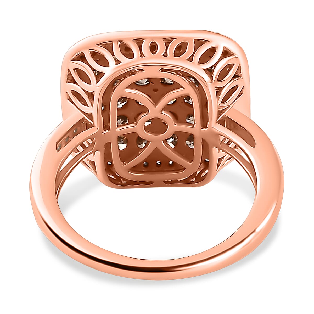 9K Rose Gold I3 Champagne Diamond and White Diamond Exclusive Cluster Ring 7154759 5