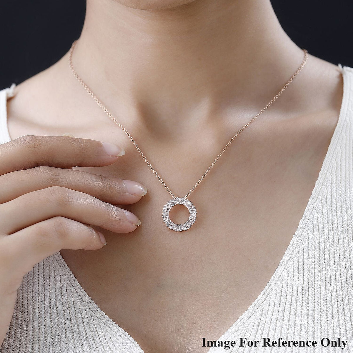 9K Rose Gold I3 Pink Diamond I3 Circle Pendant 0.50 ct, Gold Wt. 1.66 Gms  0.500  Ct. 7652162 2