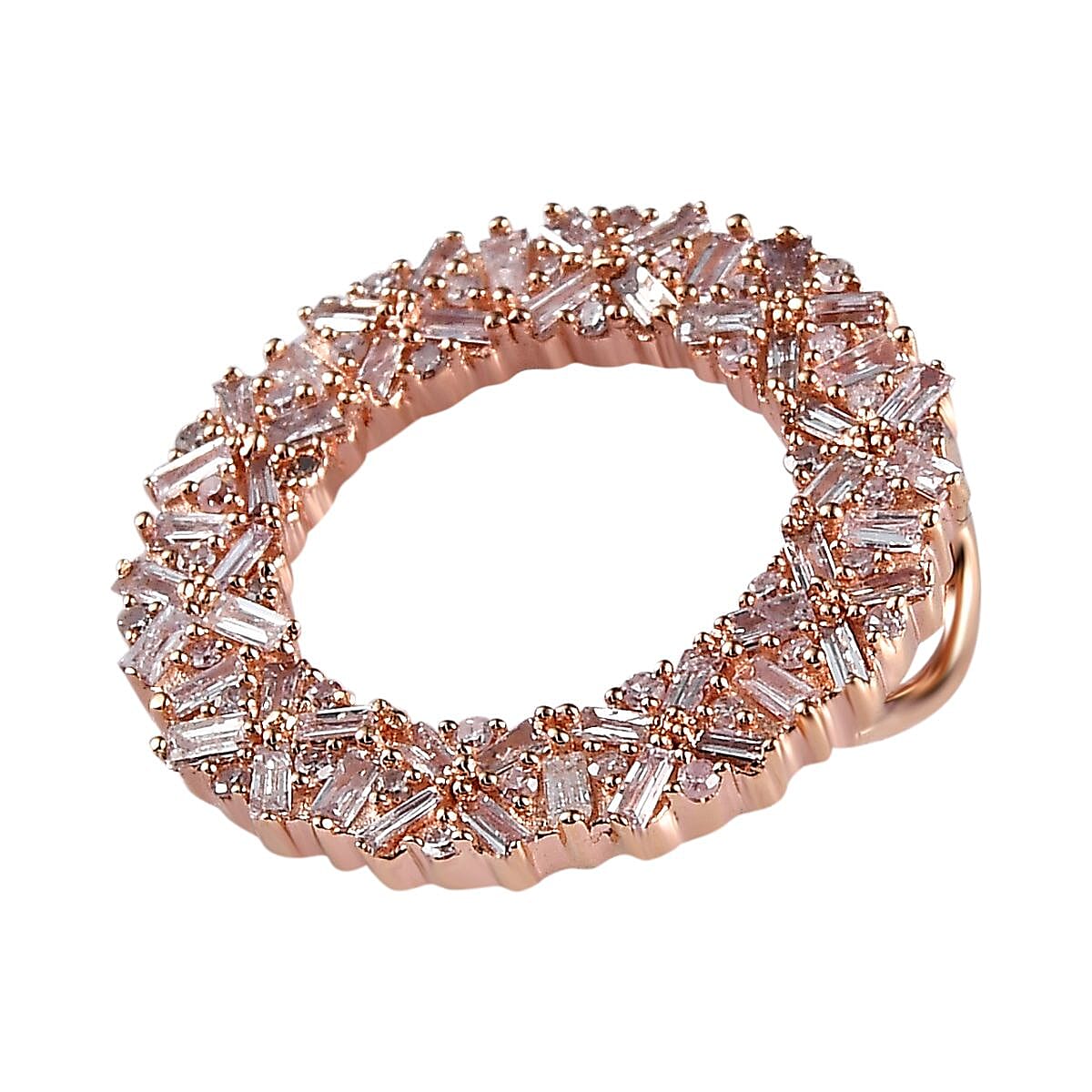 9K Rose Gold I3 Pink Diamond I3 Circle Pendant 0.50 ct, Gold Wt. 1.66 Gms  0.500  Ct. 7652162 5