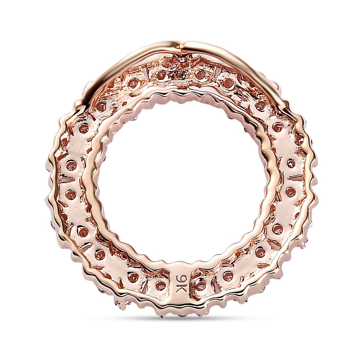9K Rose Gold I3 Pink Diamond I3 Circle Pendant 0.50 ct, Gold Wt. 1.66 Gms  0.500  Ct. 7652162 6
