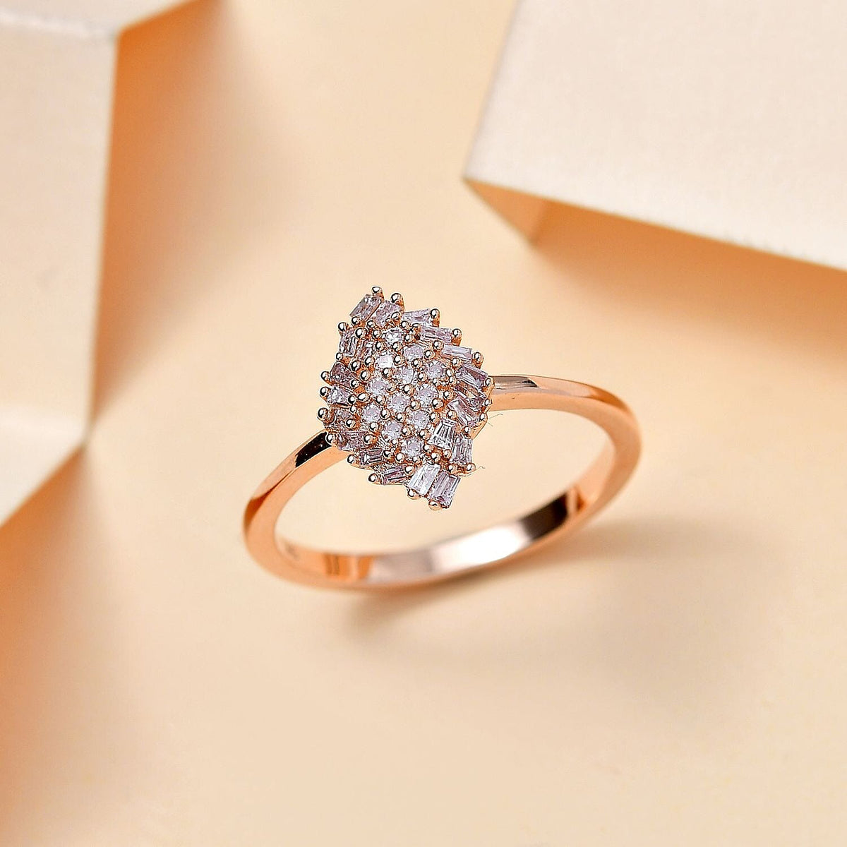 9K Rose Gold I3 Pink Diamond I3 Cluster Ring 7823301 2