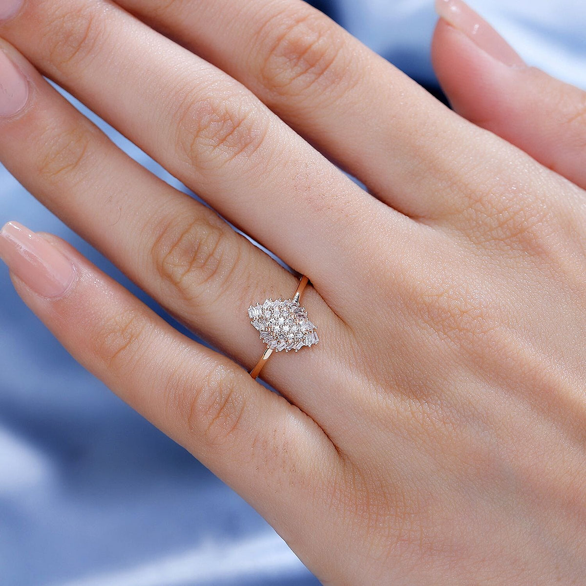 9K Rose Gold I3 Pink Diamond I3 Cluster Ring 7823301 3