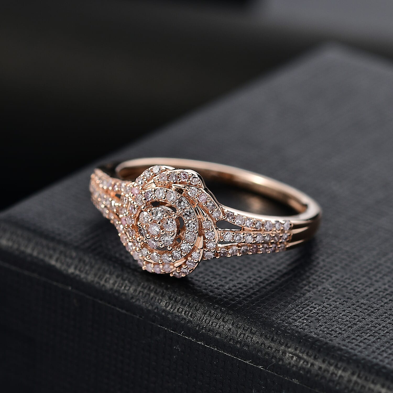 9K Rose Gold SGL Certified Pink Diamond Floral Cluster Ring 8023278 2