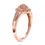 9K Rose Gold SGL Certified Pink Diamond Cluster Ring