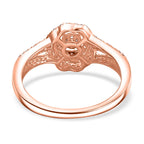 9K Rose Gold SGL Certified Pink Diamond Cluster Ring