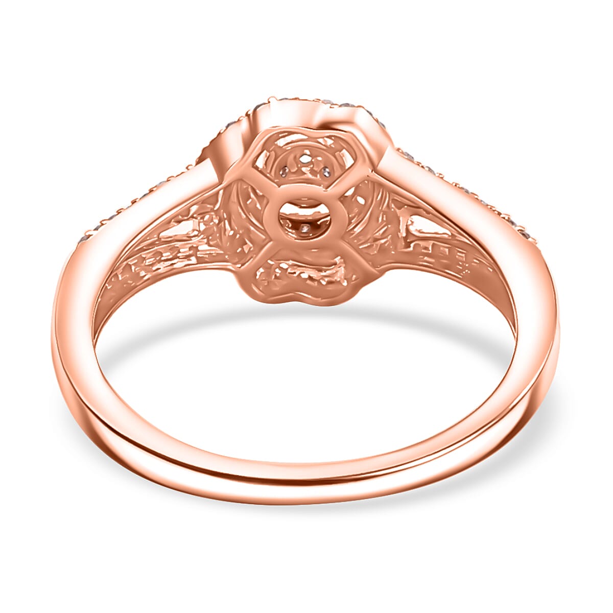9K Rose Gold SGL Certified Pink Diamond Floral Cluster Ring 8023278 5
