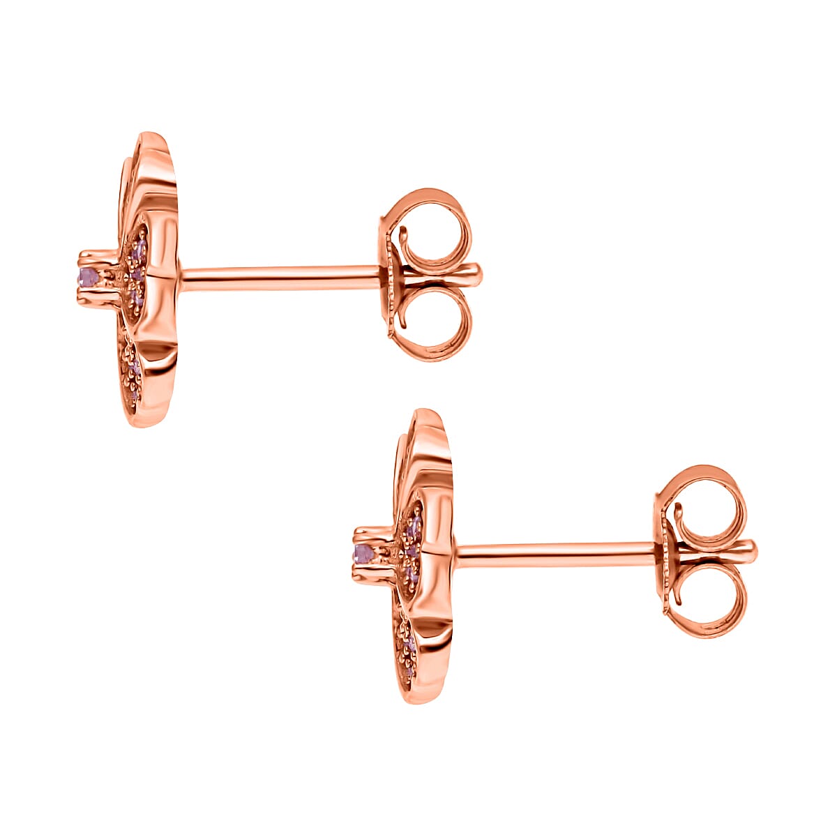 9K Rose Gold SGL Certified Pink Diamond Floral Stud Earrings 0.23 Ct 7631618 1