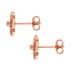 9K Rose Gold SGL Certified Pink Diamond Floral Stud Earrings 0.23 Ct