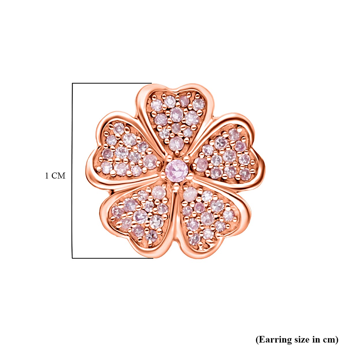 9K Rose Gold SGL Certified Pink Diamond Floral Stud Earrings 0.23 Ct 7631618 4