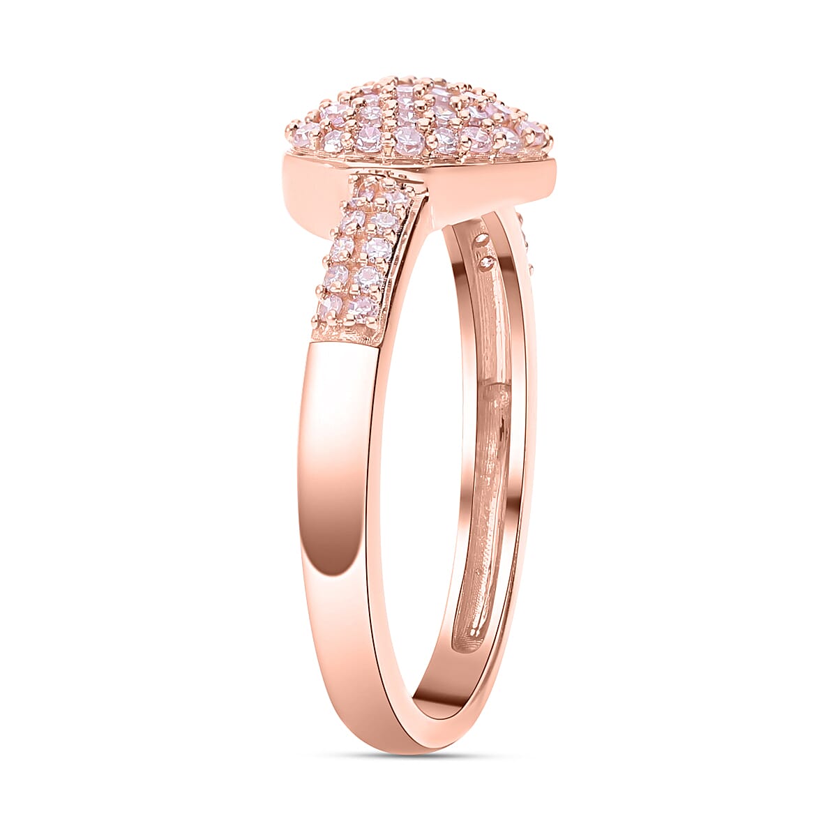 Pink Diamond Heart Ring in 9K Rose Gold SGL Certified (I3) 7652726 1
