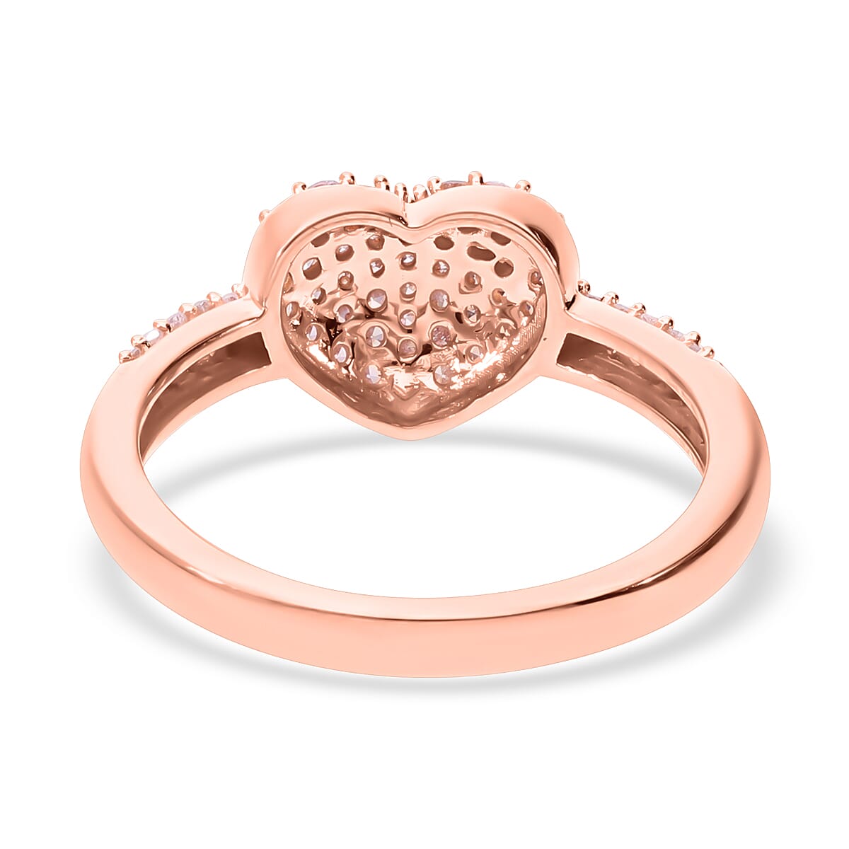 Pink Diamond Heart Ring in 9K Rose Gold SGL Certified (I3) 7652726 3