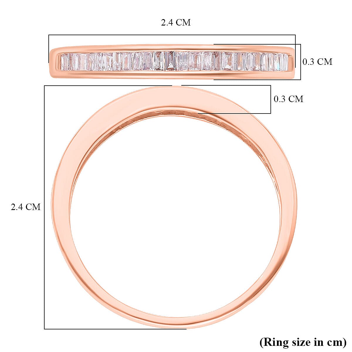 9K Rose Gold Pink Diamond Half Eternity Wedding Band Ring 0.33 Ct 7269809 10