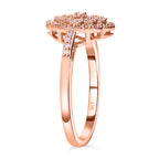 9K Rose Gold Pink Diamond Cluster Ballerina Ring
