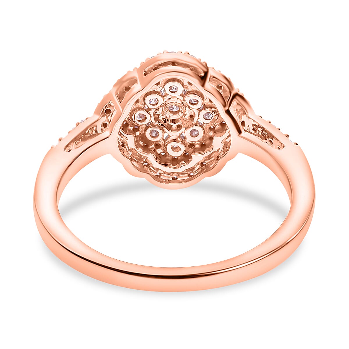 0.34 ct. SGL Certified Pink Diamond Cluster Ballerina Ring in 9K Rose Gold 7647449 3