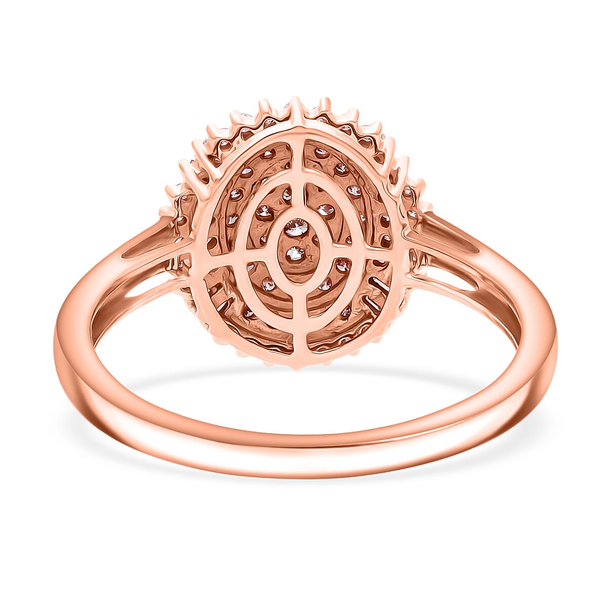 9K Rose Gold I3 Pink Diamond Cluster Ring 0.50 Ct. 8114381 8