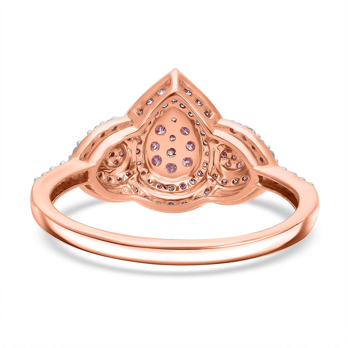 9K Rose Gold I3 Pink Diamond, White Diamond I3 Cluster Ring 8050508 3