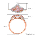 9K Rose Gold SGL Certified Natural Pink Diamond & White Diamond Ring 0.50 Ct.