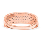 9K Rose Gold SGL Certified Pink Diamond & White Diamond Band Ring, 0.51 Ct.