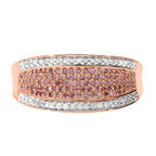 9K Rose Gold Natural SGL Certified Pink Diamond (G-H) and White Diamond Ring 0.50 Ct