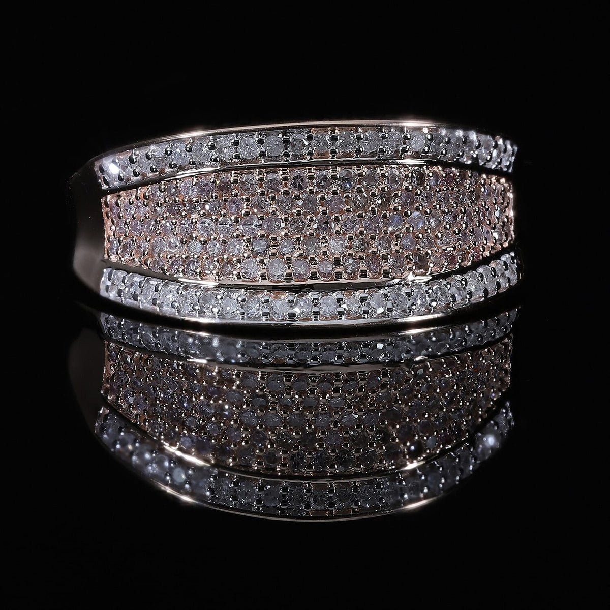 9K Rose Gold Natural SGL Certified Pink Diamond (G-H) and White Diamond Ring 0.50 Ct 7705917 2