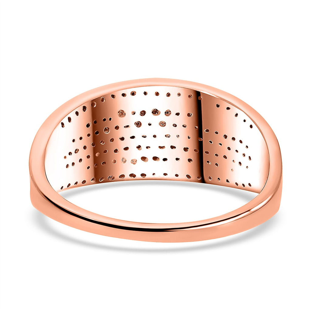 9K Rose Gold Natural SGL Certified Pink Diamond (G-H) and White Diamond Ring 0.50 Ct