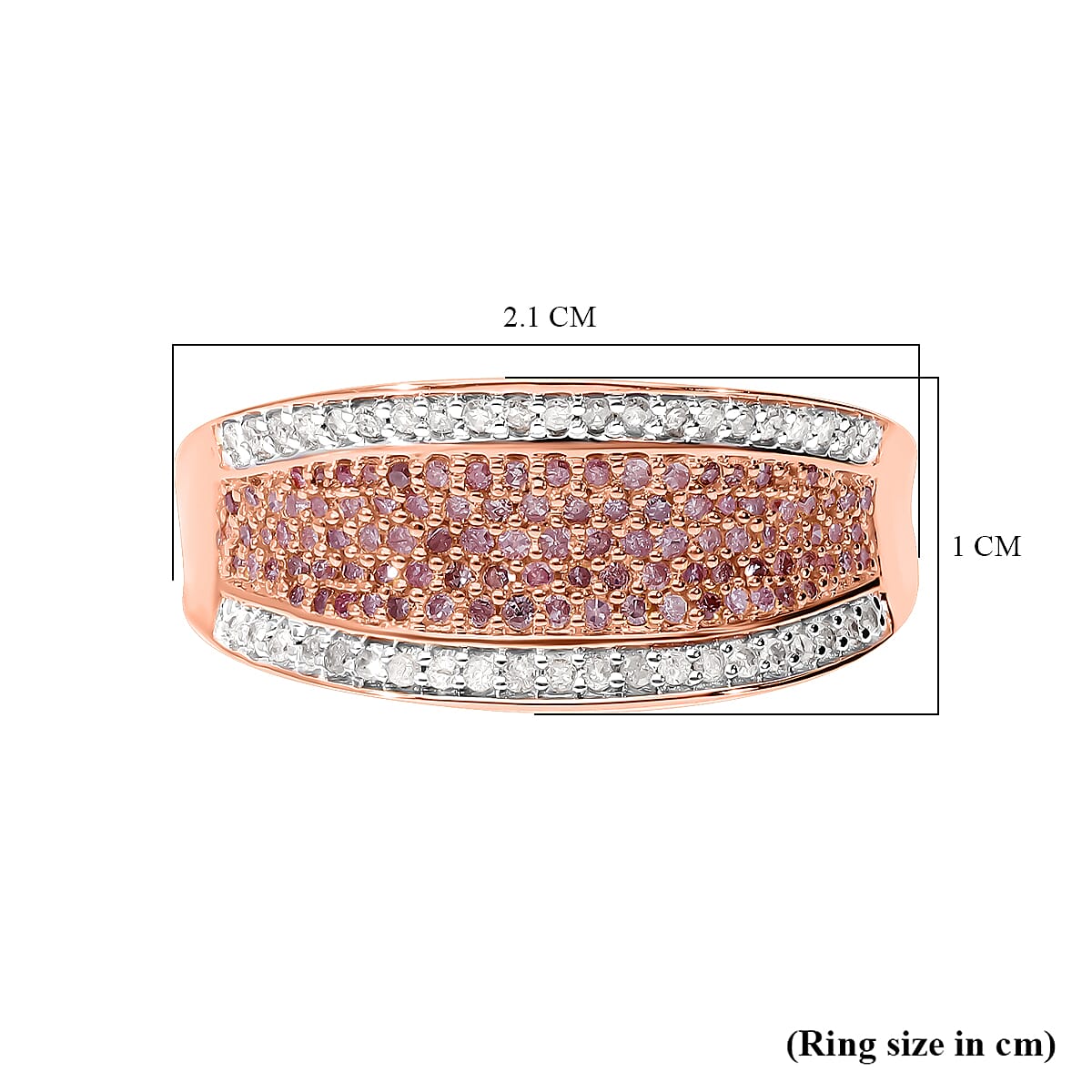 9K Rose Gold Natural SGL Certified Pink Diamond (G-H) and White Diamond Ring 0.50 Ct 7705917 5