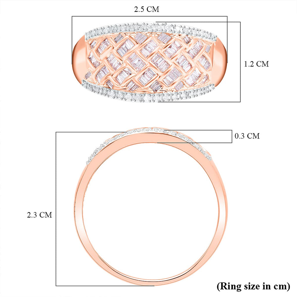 JCK Vegas Closeout - Rare Find- 9K Rose Gold Pink & White Diamond Ring 0.50 Ct