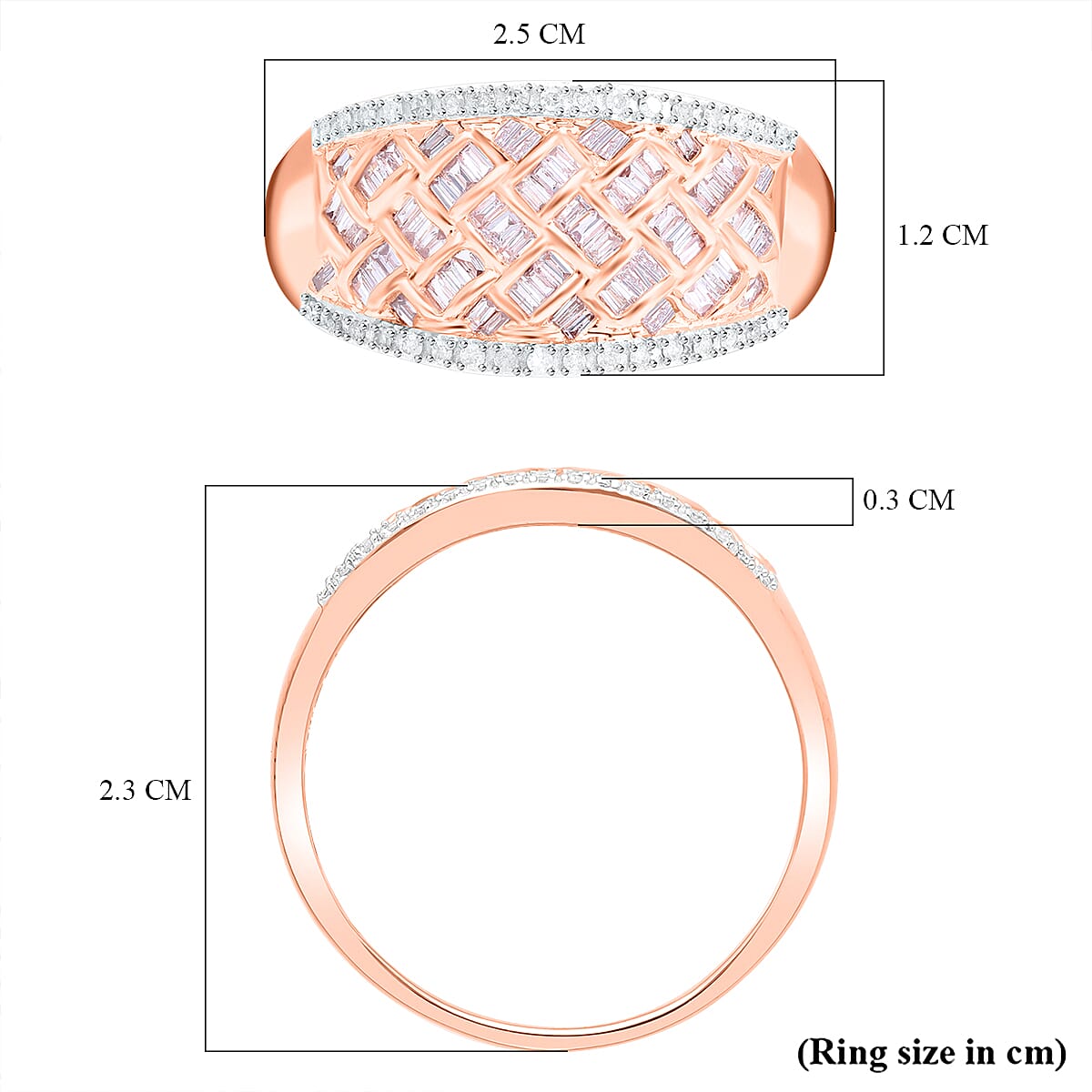 9K Rose Gold I3 Pink Diamond , White Diamond I3 Ring, Gold Wt. 3 Gms 0.512 Ct. 7817475 5