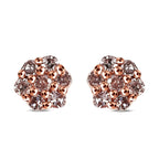 9K Rose Gold Natural Pink Diamond Stud Earrings (with Push Back)