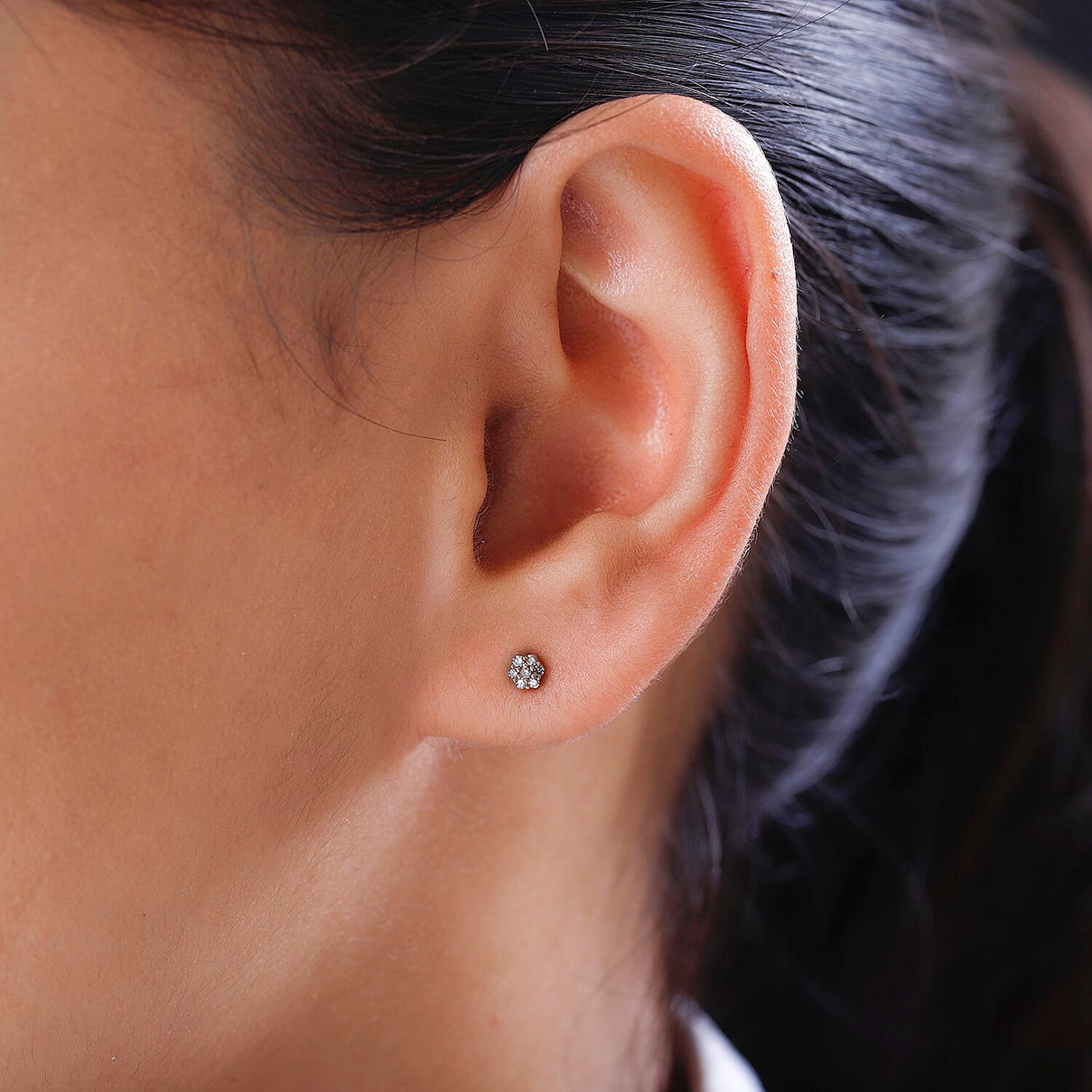 9K Rose Gold Natural Pink Diamond Stud Earrings (with Push Back) 7517835 3