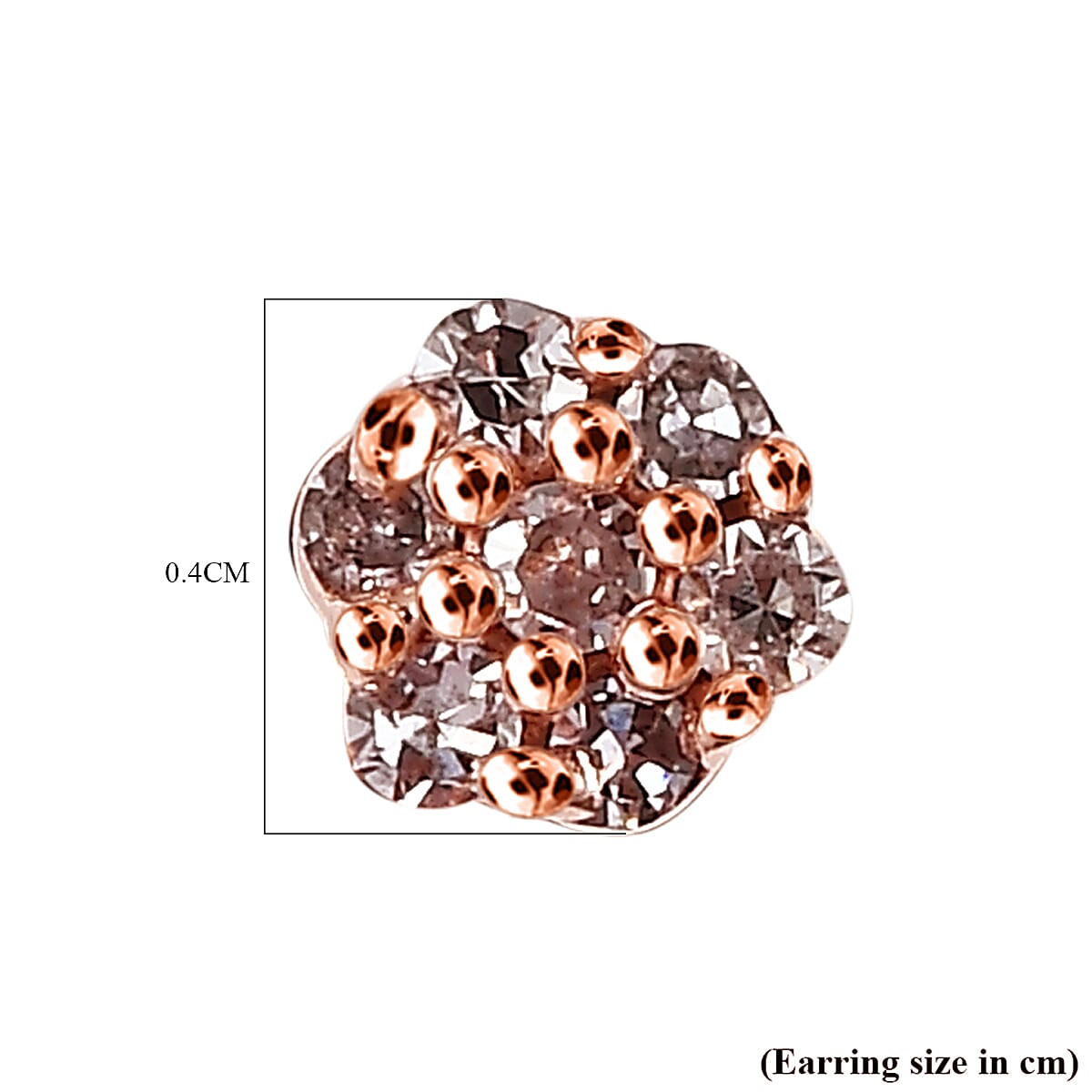 9K Rose Gold Natural Pink Diamond Stud Earrings (with Push Back) 7517835 6