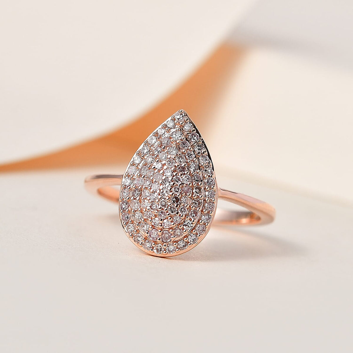 9K Rose Gold SGL Certified Natural Pink Diamond Ring 0.50 Ct 7645075 2
