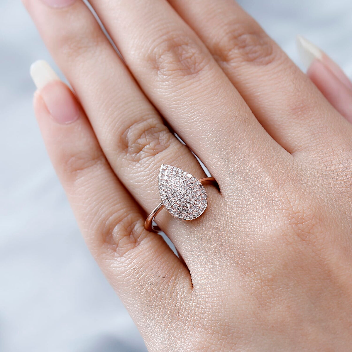 9K Rose Gold SGL Certified Natural Pink Diamond Ring 0.50 Ct 7645075 3
